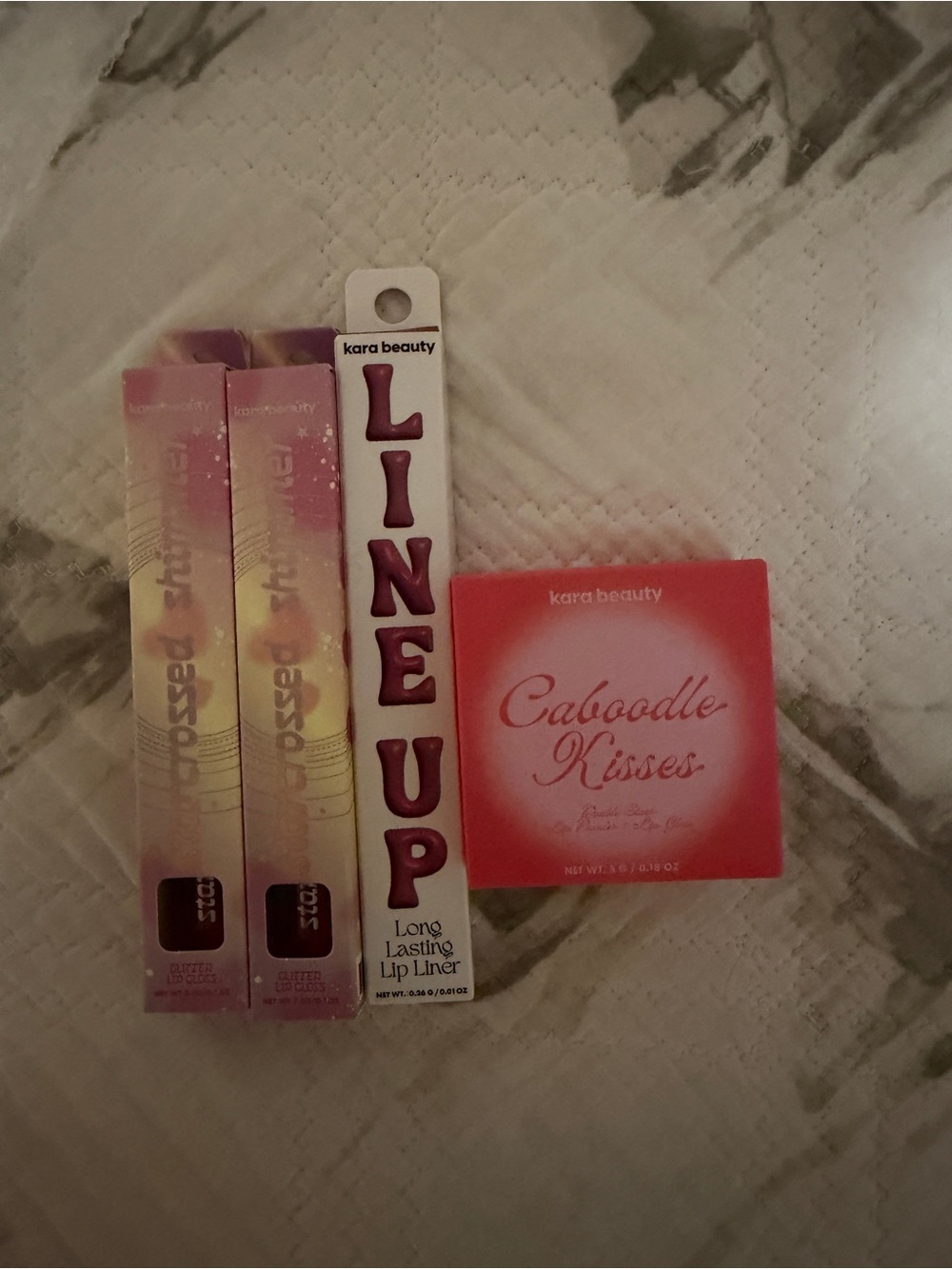 Kara Beauty Caboodle Kisses Lip Balm & Line Up Lip Liner - Pink bundle of 4
